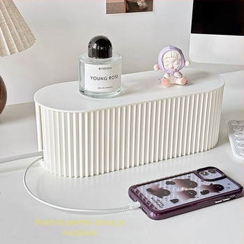 Cutie de gestionare a cablurilor pentru birou | plastic, stil modern minimalist, depozitare pe birou, Lemon book