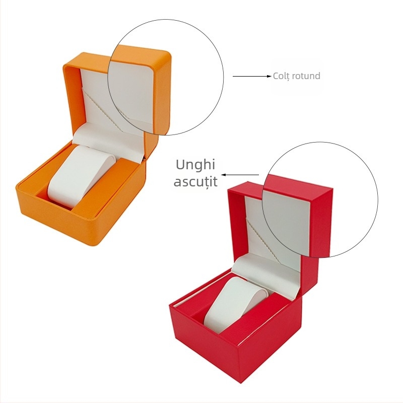 Cutie rotundă pentru ceas PU – personalizată, serigrafie, PU piele, ambalaj cadou, ambalaj universal