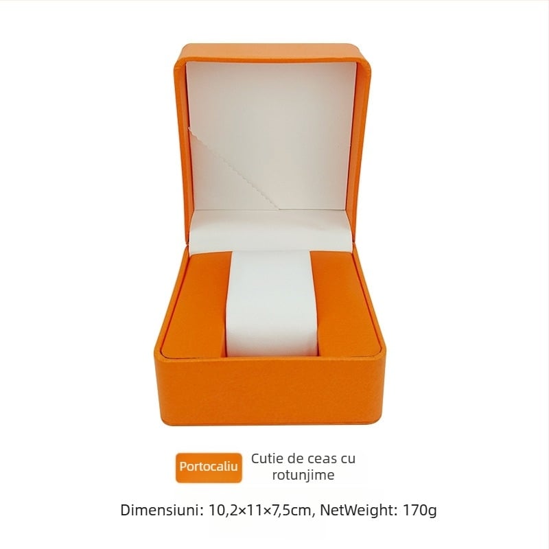 Cutie rotundă pentru ceas PU – personalizată, serigrafie, PU piele, ambalaj cadou, ambalaj universal