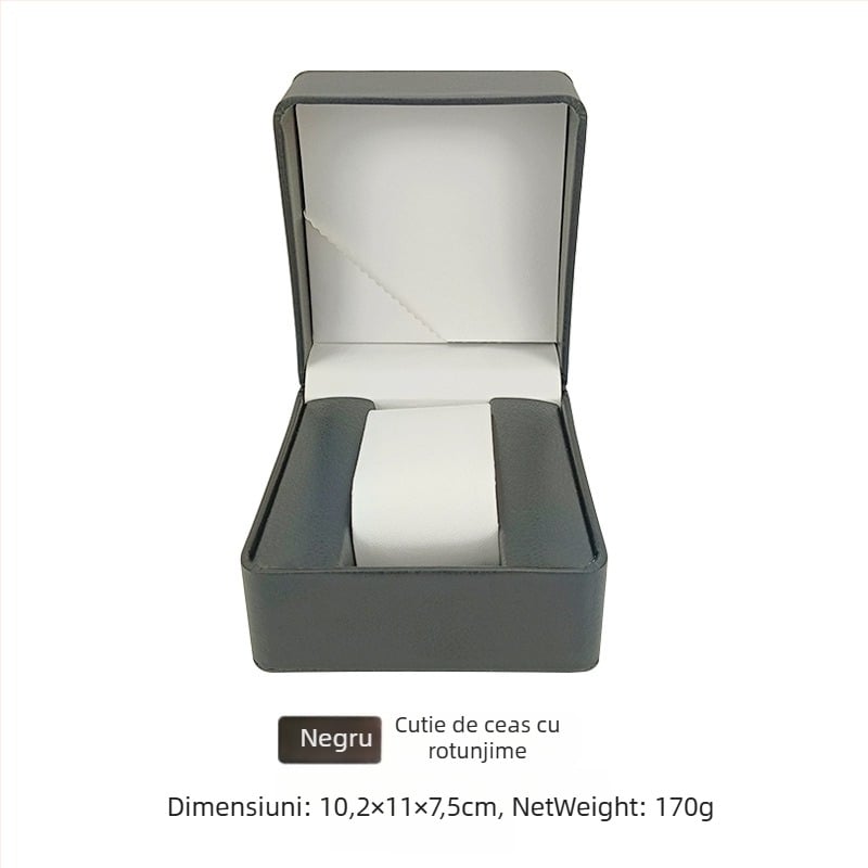 Cutie rotundă pentru ceas PU – personalizată, serigrafie, PU piele, ambalaj cadou, ambalaj universal