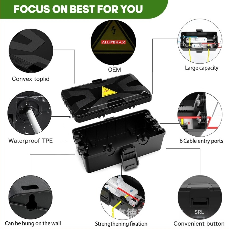 ALLIFEMAX Cutie de legătură impermeabilă pentru exterior și interior