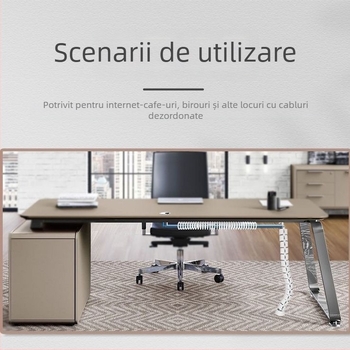 Raft de gestionare a cablurilor sub birou, PVC material, stil modern minimalist, soluție de stocare pe birou, organizator de cabluri