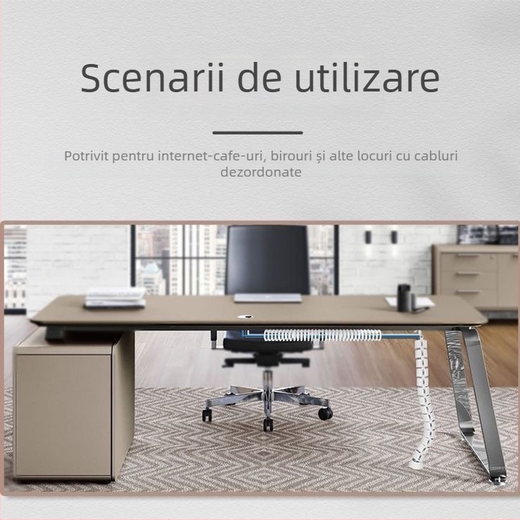 Raft de gestionare a cablurilor sub birou, PVC material, stil modern minimalist, soluție de stocare pe birou, organizator de cabluri