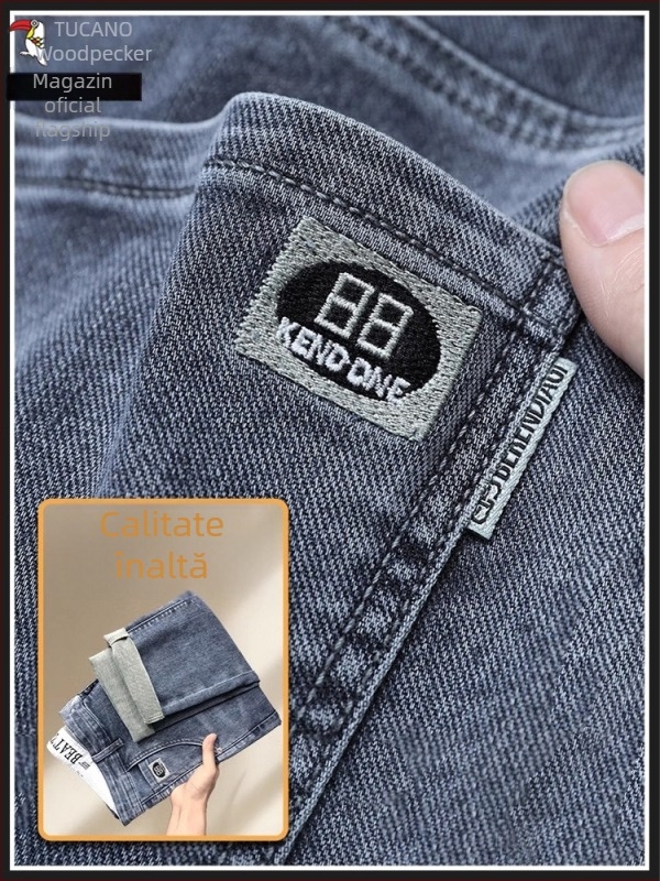 Jeansi de bărbați – tapered, talie mid-rise, denim cu stretch, Tucano/Woodpecker