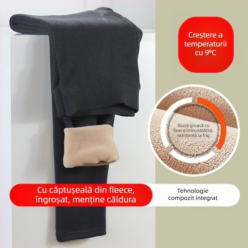 Pantaloni termici pentru bărbați cu fleece - dublu strat, extra groși 501–600 g/m2, rezistenți la vânt, respirabili, din acril