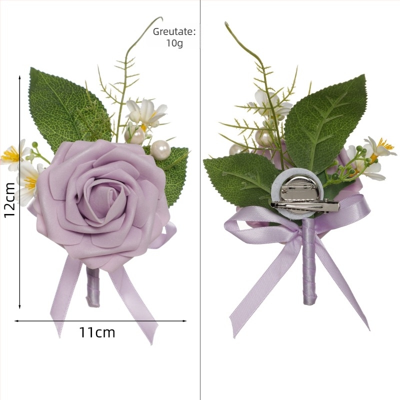 Corsaj de nuntă, material PE, lucrat manual, stil coreean, accesoriu pentru ședință foto de nuntă