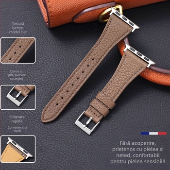 Brățară pentru ceas Huawei Fit1/2/3 și Watch4/Pro — piele naturală, textură lychee grain, brand Lomos, toamnă 2025