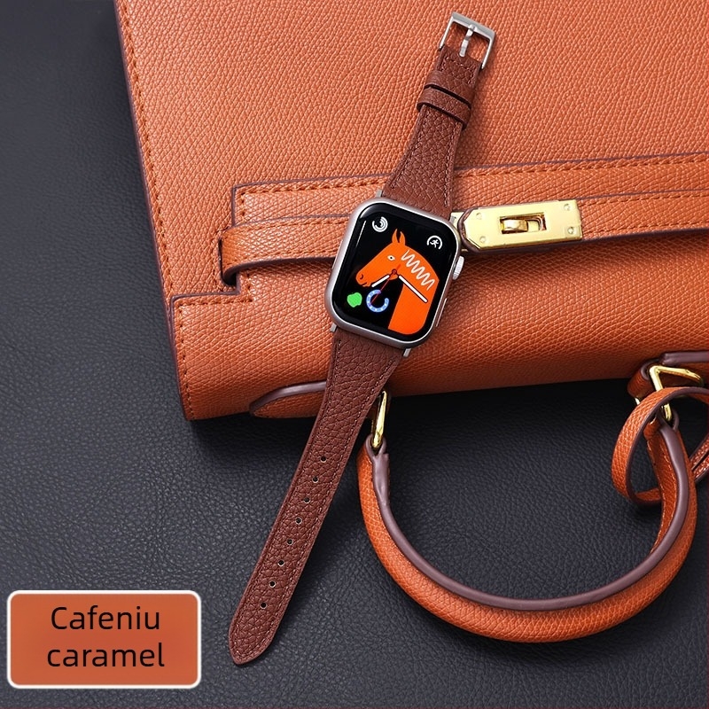 Brățară pentru ceas Huawei Fit1/2/3 și Watch4/Pro — piele naturală, textură lychee grain, brand Lomos, toamnă 2025