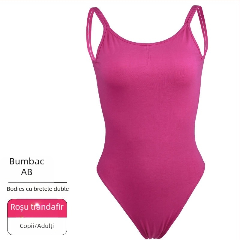 Rochie de practică pentru balet pentru femei adulte — fără spate, bretele duble, țesătură din bumbac, căptușeală din bumbac 80%
