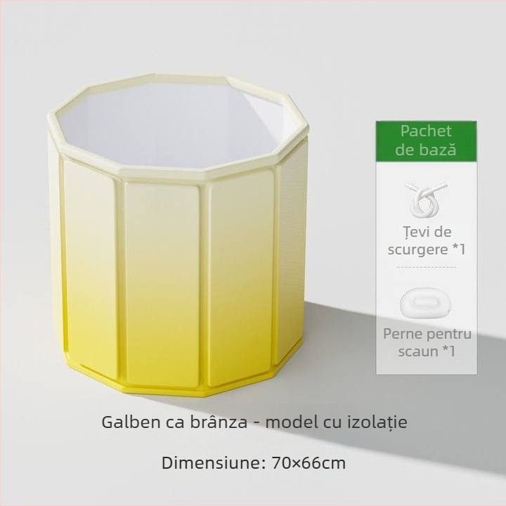 Cadă de baie pliabilă, izolație termică, cu căptușeală din bumbac, pentru uz casnic în apartamente mici, fără montaj, pentru adulți și copii