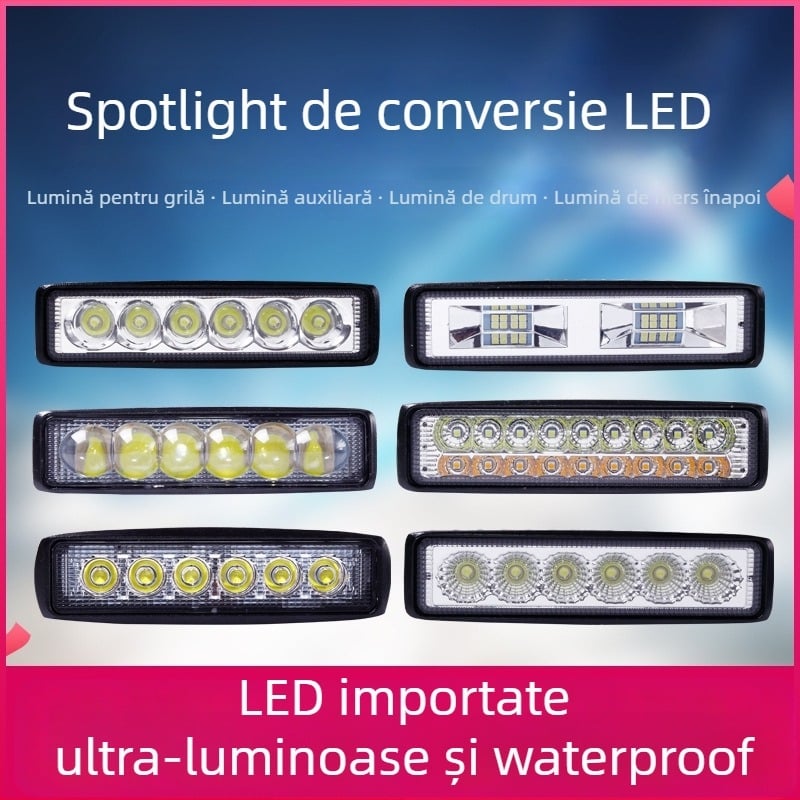 Proiector LED pentru camion, lampă cu cupă reflectorizantă lungă, 48W, compatibil cu camioane, nesmontat