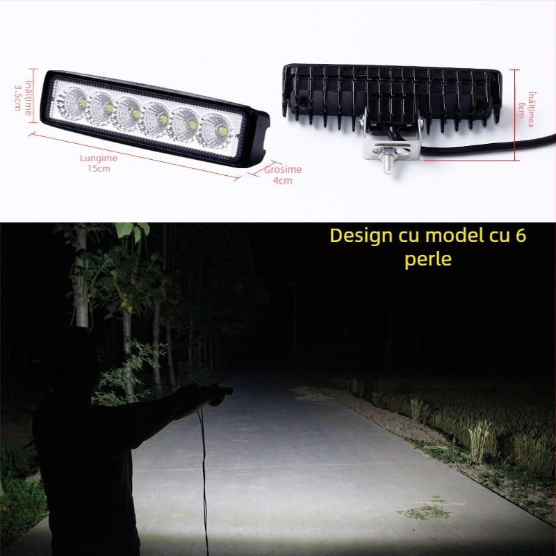 Proiector LED pentru camion, lampă cu cupă reflectorizantă lungă, 48W, compatibil cu camioane, nesmontat