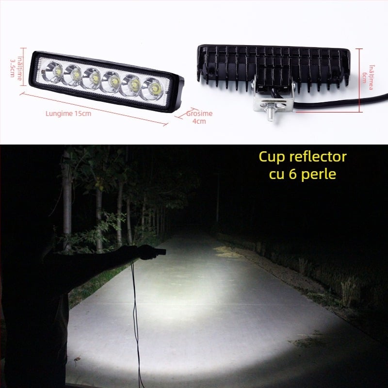 Proiector LED pentru camion, lampă cu cupă reflectorizantă lungă, 48W, compatibil cu camioane, nesmontat