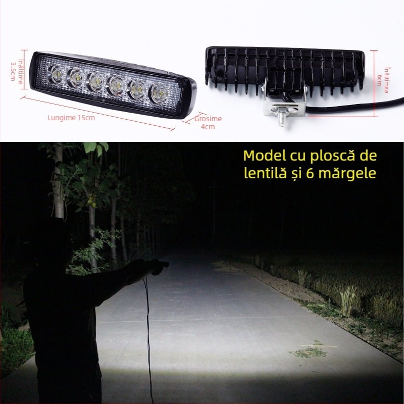 Proiector LED pentru camion, lampă cu cupă reflectorizantă lungă, 48W, compatibil cu camioane, nesmontat