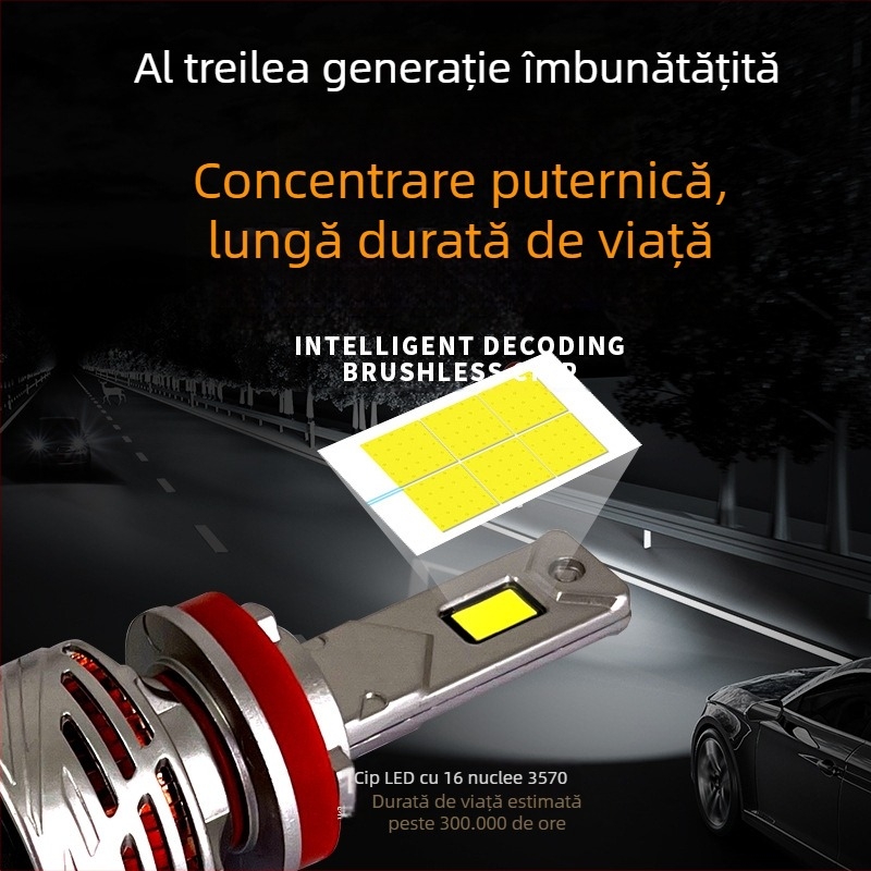 Faruri LED pentru mașină pentru H1/H3/H4/H7/H8/H9/H11/9005/9006/9012 - 65W, 12V, 5000-12000lm, IP68, 100000h