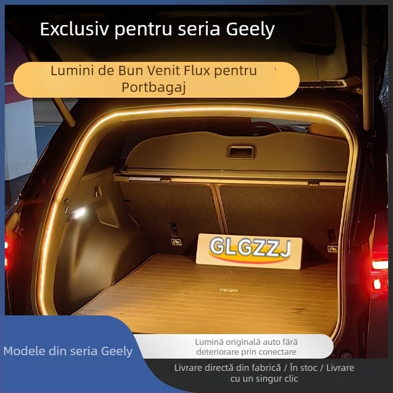 Geely Xingyue L / Haoyue L bandă de iluminare a portbagajului, iluminare ambientală, lumină atmosferică – montaj non-deteriorativ la iluminarea originală a mașinii