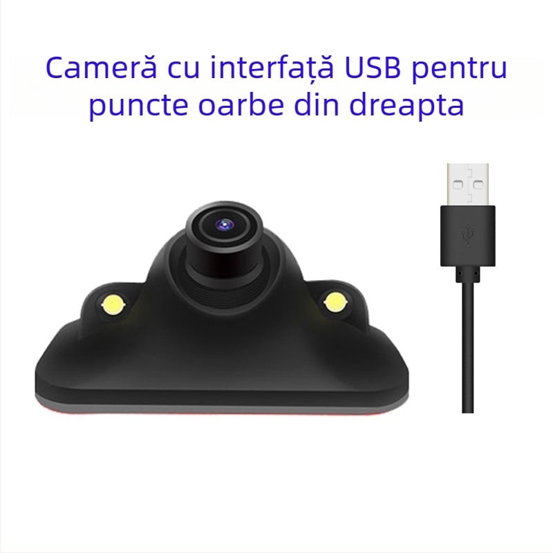 Cameră pentru unghi mort dreapta auto – USB Android, 1080P, unghi reglabil 360°, protocol UVC, model M1