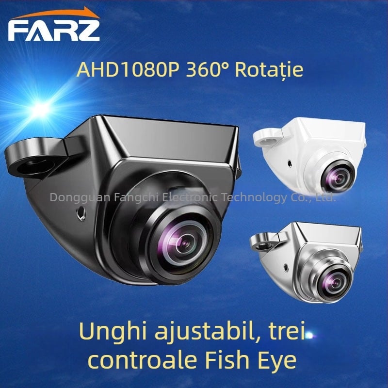 Cameră auto pentru vedere în spate, stil coreean, unghi larg 360° HD, vedere de noapte, 1080p fisheye, plug-in