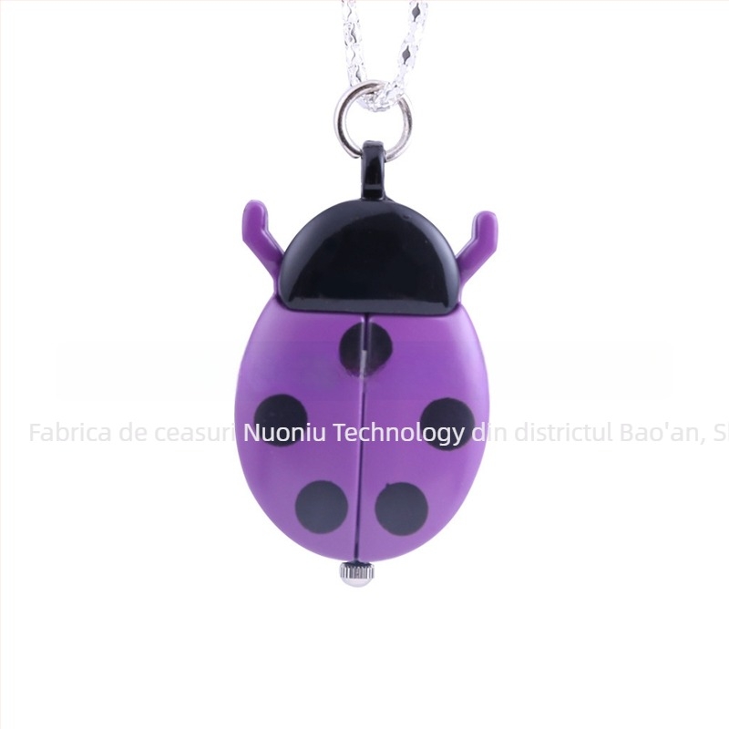 Ceas de buzunar în formă de ladybug, design cu șapte stele — mișcare cuarț; sticlă minerală securizată; carcasă din aliaj; stil antic; impermeabilitate: Nu