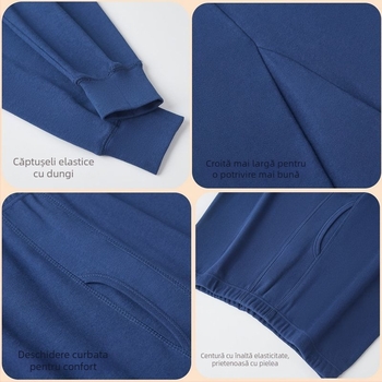 Pantaloni termici pentru bărbați, din tricot, 100% acril, extra groși 501-600 g/m², un singur strat, anti-static și respirabili