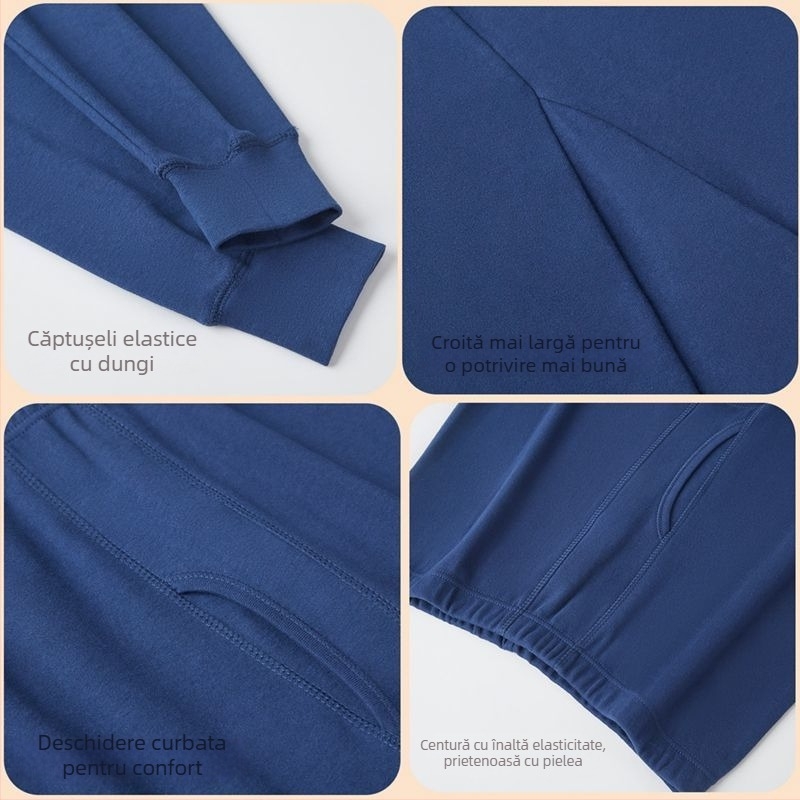 Pantaloni termici pentru bărbați, din tricot, 100% acril, extra groși 501-600 g/m², un singur strat, anti-static și respirabili