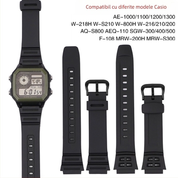 Curea de ceas Zhuo Ying, compatibilă cu Casio Aq-S810W, W-735H, SGW-300; Material TPU; Lansare primăvara 2024; Stil All-match / Fashion Commuter