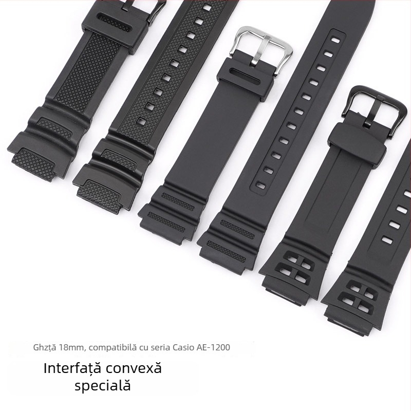 Curea de ceas Zhuo Ying, compatibilă cu Casio Aq-S810W, W-735H, SGW-300; Material TPU; Lansare primăvara 2024; Stil All-match / Fashion Commuter