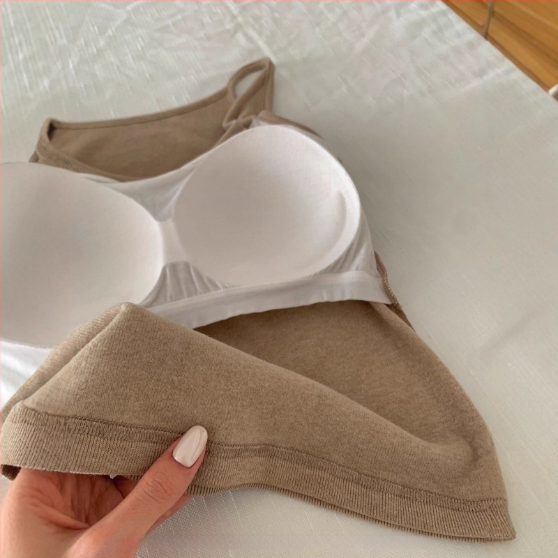 Vestă termică pentru femei, cupe integrate, stil coreean, viscoză, un singur strat, decolteu în V, 251-300 g/m²