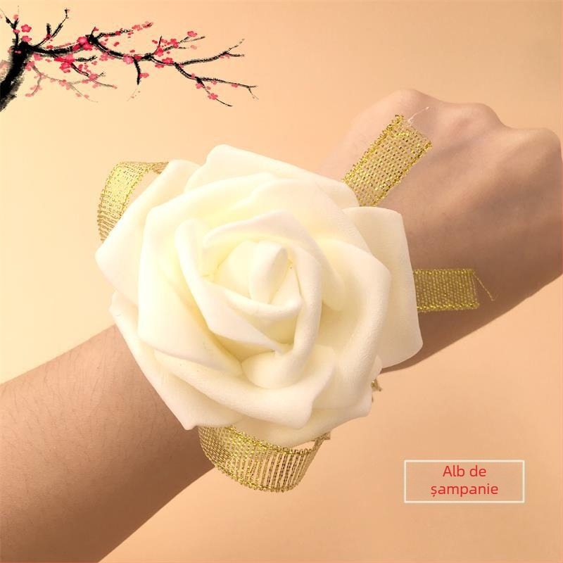 Corsaj de încheietură cu floare de mătase pentru nunți și domnișoare de onoare | Brand Zhaoxin | Cadou potrivit