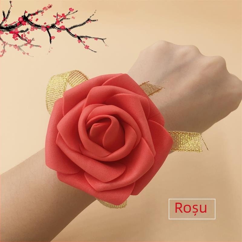 Corsaj de încheietură cu floare de mătase pentru nunți și domnișoare de onoare | Brand Zhaoxin | Cadou potrivit