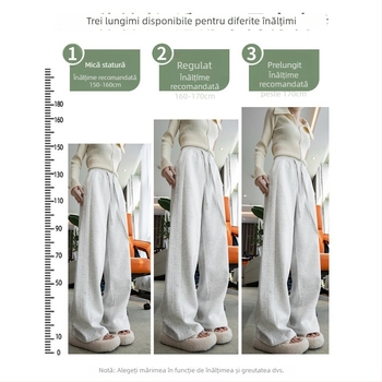 Pantaloni damă din Modal-Spandex, croială lejeră, talie înaltă, lungi, țesătură densă (Modal-Spandex; croială lejeră; talie înaltă; lungi; țesătură densă)