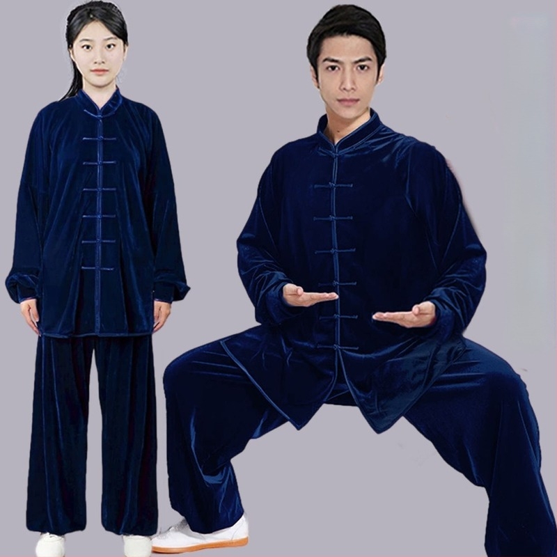 Hyosom Costum Tai Chi pentru femei din catifea Chenille, toamnă-iarnă — cald, gros, cu amestec Spandex-bumbac