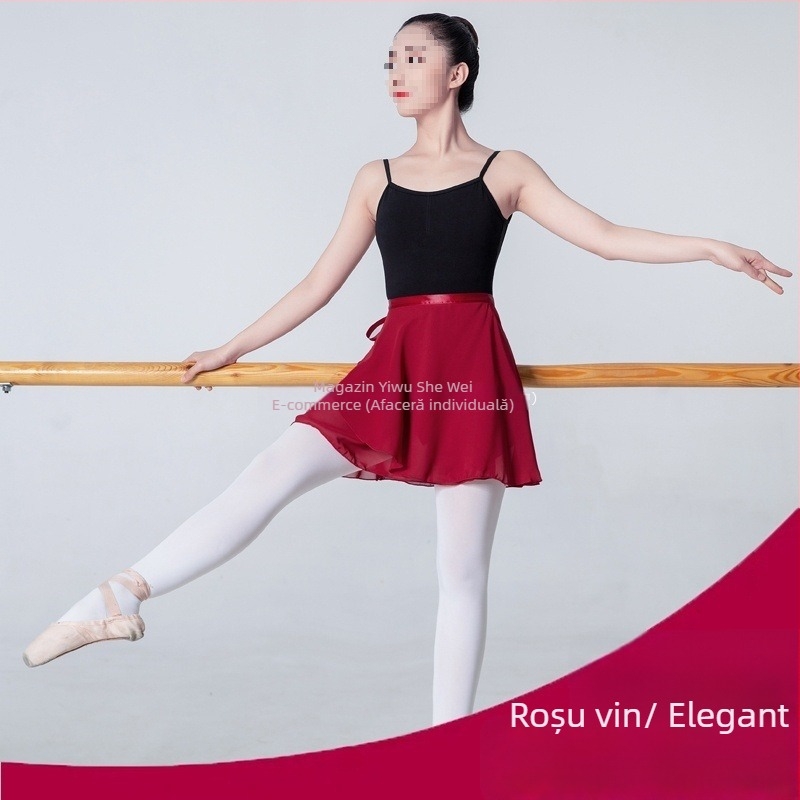 Fustă de balet pentru practică, din chiffon — croială într-o singură piesă, material principal: spandex <30%, primăvara 2023