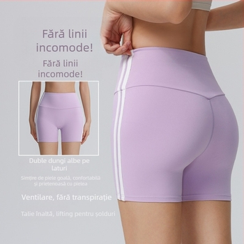 Șorturi pentru femei, lungime trei sferturi, uscare rapidă pentru exerciții și yoga; compoziție 80% nylon, 20% spandex; spandex pe o singură parte