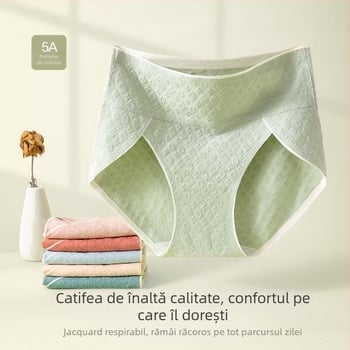 Chiloți femei cu talie înaltă din bumbac, 95–100% bumbac, căptușeală 100% bumbac, pentru toate anotimpurile