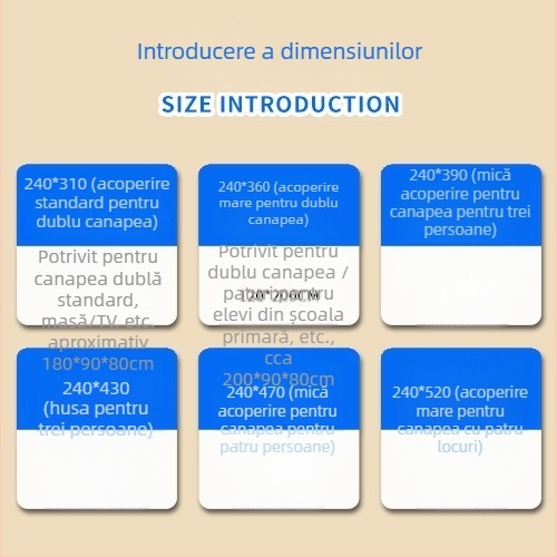 Acoperire de praf pentru canapea din LDPE, cu șnur elastic – acoperire completă pentru canapea, pat și pat suprapus într-un cămin