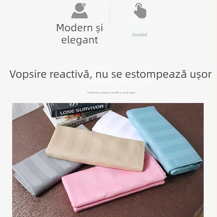 Lenjerie de pat pentru masaj într-un salon de înfrumusețare, cu găuri, poliester, model în dungi, țesătură plată, imprimare digitală