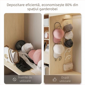 Organizator pentru pălării, din plastic, cu un singur cârlig, stil modern minimalist (greutate maximă 0-1 kg)