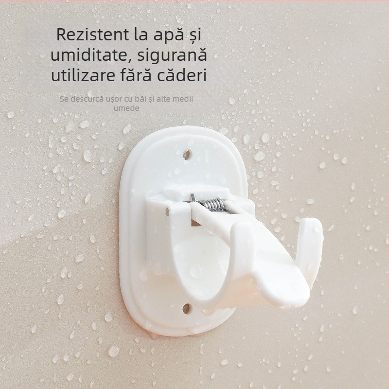Suport pentru șină de perdea cu braț telescopic – fără găuri, ABS, stil japonez, cârlig unic