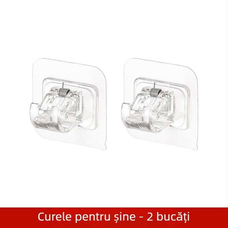 Suport pentru șină de perdea cu braț telescopic – fără găuri, ABS, stil japonez, cârlig unic