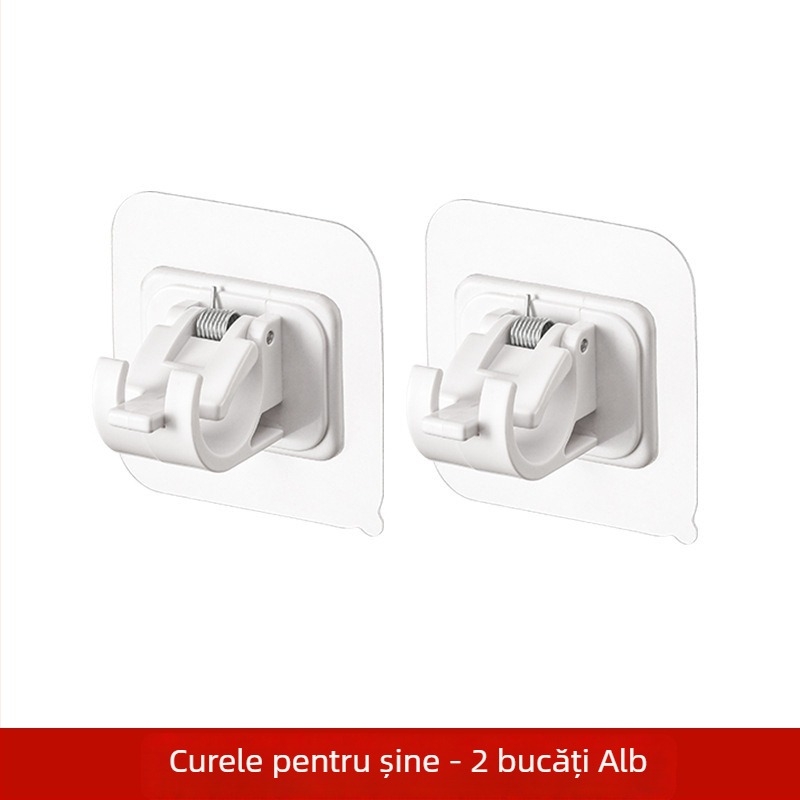 Suport pentru șină de perdea cu braț telescopic – fără găuri, ABS, stil japonez, cârlig unic