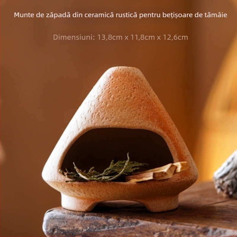 Cuptor ceramic pentru aromaterapie – realizat manual, rezistent la flacără deschisă, construcție ceramică