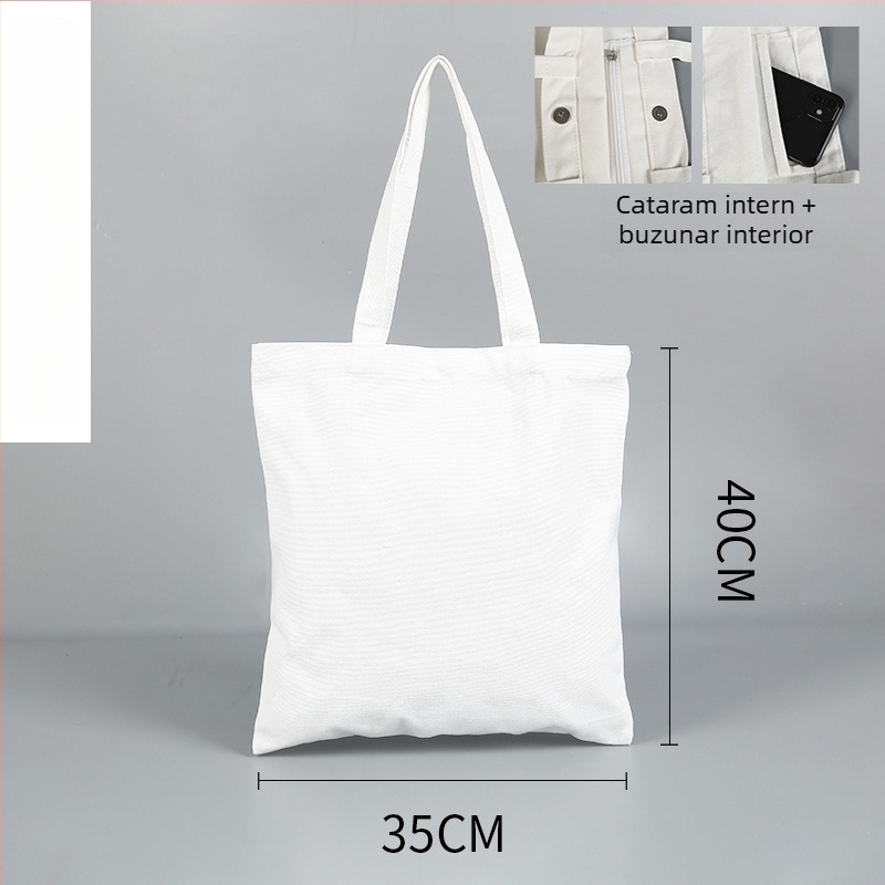 Geantă Tote din pânză cu logo personalizabil, imprimare mecanică, fund și părți, utilizare ambalare generală