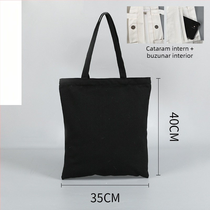 Geantă Tote din pânză cu logo personalizabil, imprimare mecanică, fund și părți, utilizare ambalare generală