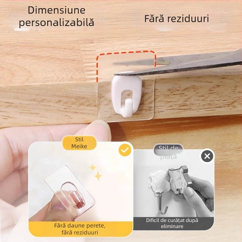 Meike cârlig adeziv ABS, cârlig unic, stil modern minimalist, capacitate 0–1 kg, 9 buc., lansare iarna 2022.