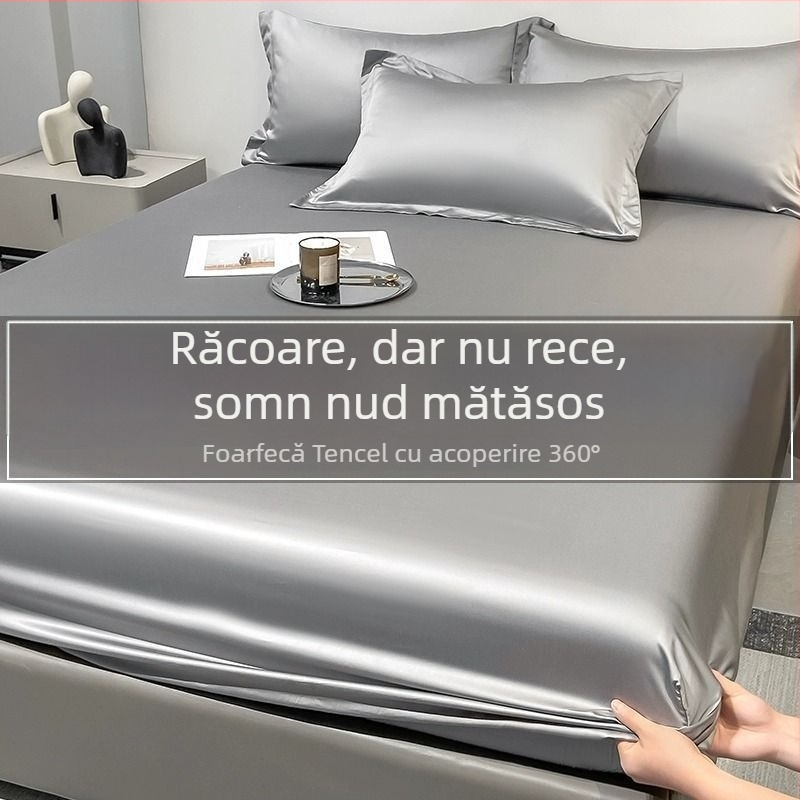 Set de așternuturi ice silk, țesătură jacquard, fibră de viscose, stil modern minimalist, lavabil la mașină