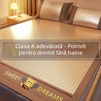 LIFE HOME Set de covorașe Ice Silk și Rattan, pliabil, stil modern, brodat