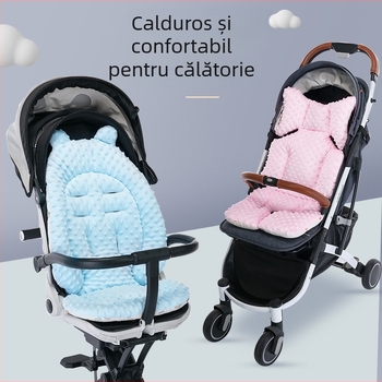 Perna de șezut pentru cărucior - Catifea dublu față, pentru toate anotimpurile, pernă groasă și caldă pentru sugari 0-1 ani, bumbac