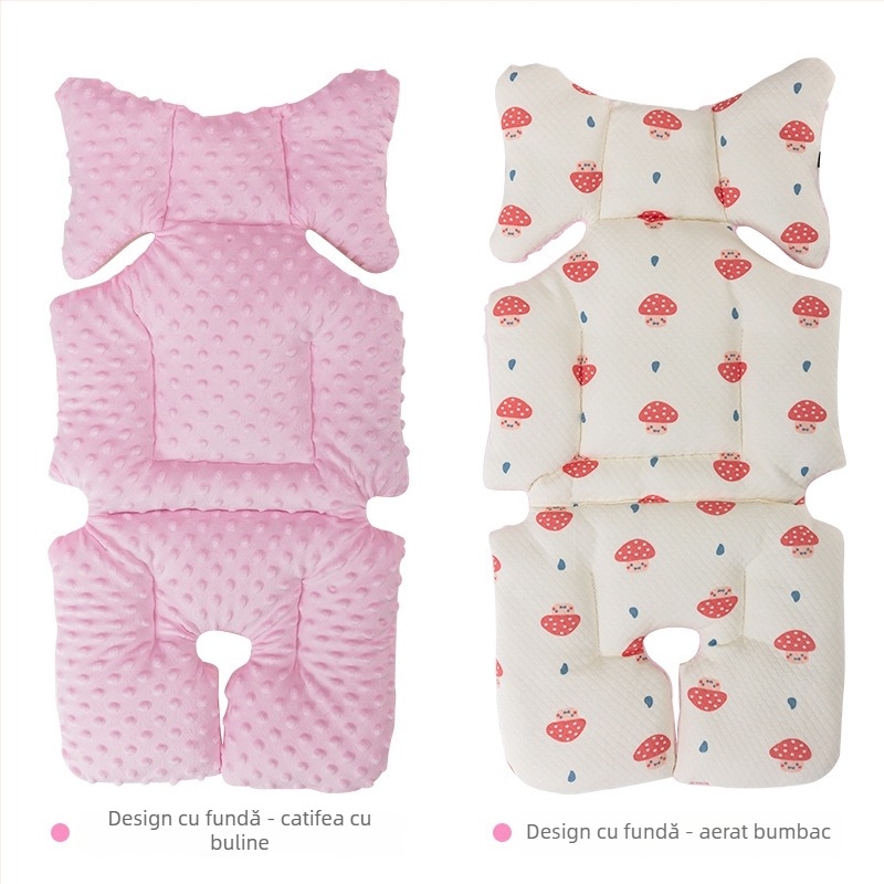 Perna de șezut pentru cărucior - Catifea dublu față, pentru toate anotimpurile, pernă groasă și caldă pentru sugari 0-1 ani, bumbac