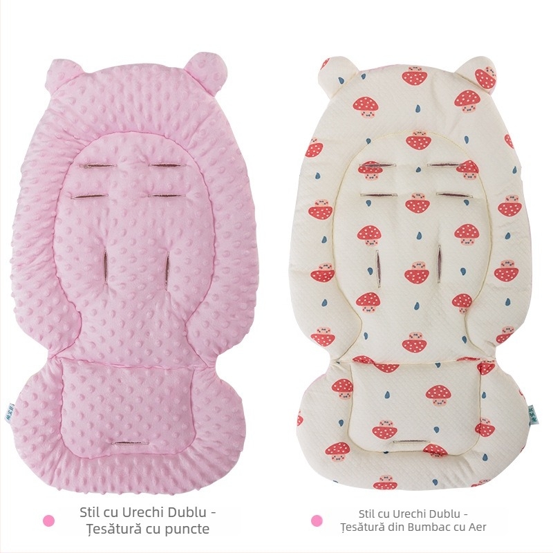 Perna de șezut pentru cărucior - Catifea dublu față, pentru toate anotimpurile, pernă groasă și caldă pentru sugari 0-1 ani, bumbac